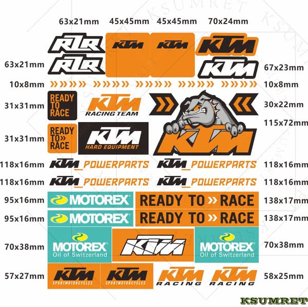 Vinyyli Ktm-tarrat Moottoripyörän logotarra Silver
