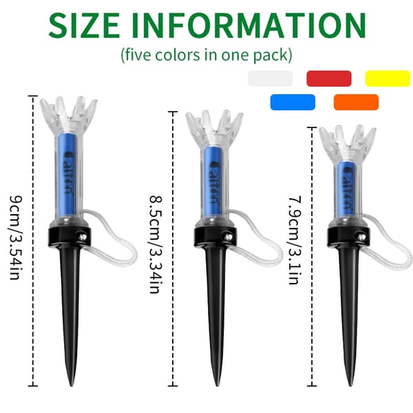 Förbättra ditt golfspel med Caiton 5st magnetisk plast golf-tee-set - 360 graders studs 5pcs 79mm