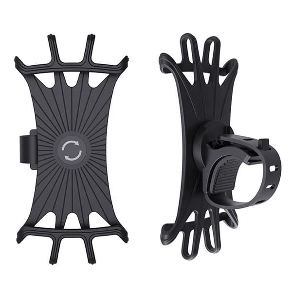 Universell stötsäker silikonhållare för sparkcykel, MTB, DVR och GPS-monteringsfäste Black