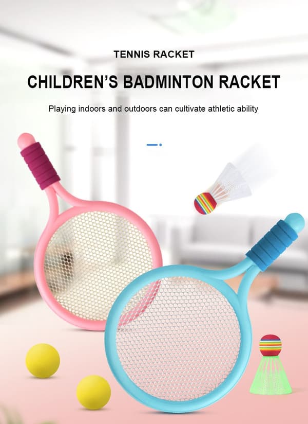 Badmintonketchersæt til børn til udendørs leg - ideel til alderen 3-12 år Blue