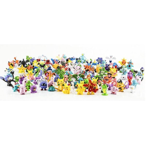 96 stk søde farverige Pokemon figurer Pokemon Inkluderer Pikachu