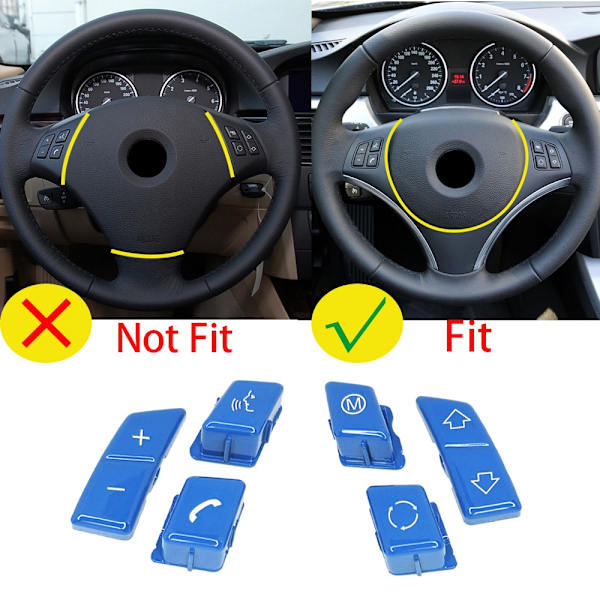 Bilstyling Ratt M-knapp Ersättningsskydd Passar till BMW 1 3-serie X1 E81 E82 E87 E88 E90 E92 E93 M3 E84 Tillbehör B Model Red
