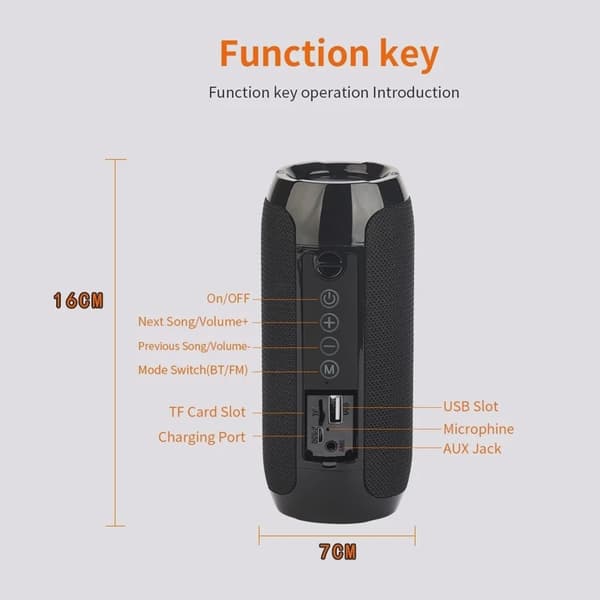 Trådløs bærbar Bluetooth-højttaler Caixa De Som Bluetooth-musikboks til radio FM-subwoofer Blootooth-lyd håndfri Baffe Style B 10W Gray