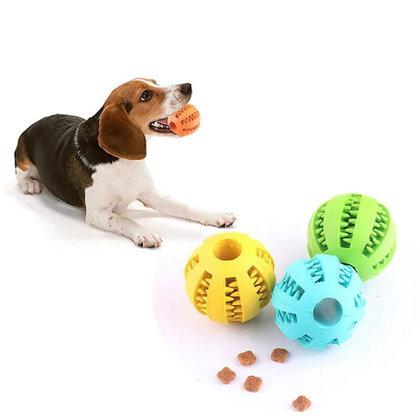 Hundelegetøjsbold, giftfri bidresistent legetøjsbold til hunde, hvalp, kat, hundefoder, godbidsfoder, tyggetandrensende bold orange Size 2.75 inch