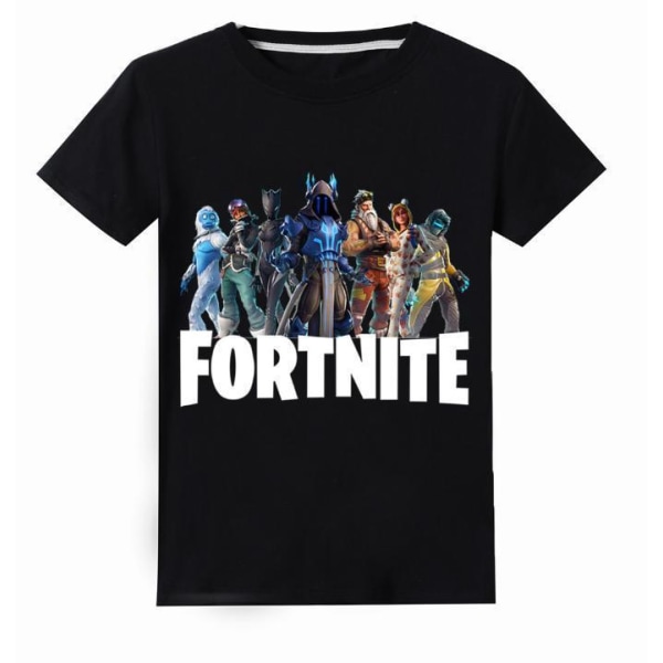 T Shirt med Fortnite Tryck Svart Fäger Storlek 130 Svart Black