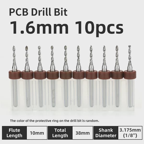 LUFEICNC 10-delte 1,1-2,0 mm mikro-PCB-borehoveder i wolframstål til printkort PCB 2.0 mm 10 pcs