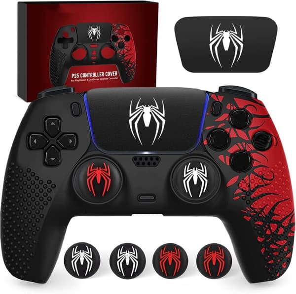 Til PS5 Controller Cover Anti-slip Silikone Beskyttende Hud Kompatibel med PS5 Controller med Thumb Grip Cap Sticker B