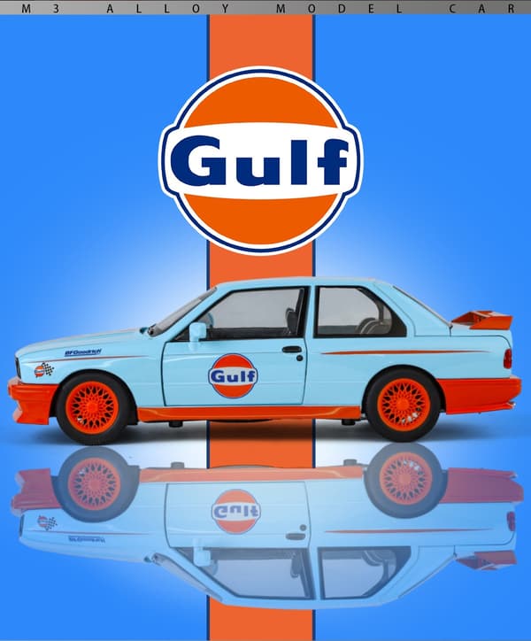 1:24 M3 E30 1988 Mpower Blomsterversion Aluminiumsstøbt malet bilmodel Lyd Lys Private samleobjekter Dekorative gaver red with box