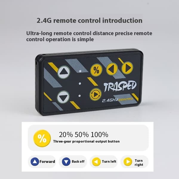 1:64 Speed ​​​​Mini terrängfjärrkontroll Billegering Cool belysning Stötdämpning Bordsdator Tävlingsleksak Liten present yellow