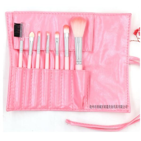 Make-up brushes 7 parts with case-4 Colors Light grey