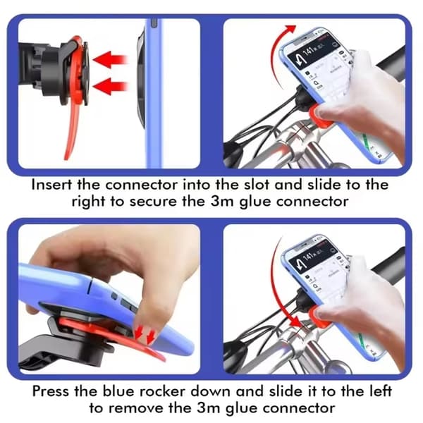 Telefonholder Anti-shake motorcykel cykel støddæmper vibrationsdæmper styrmontering 1PC Red Patch