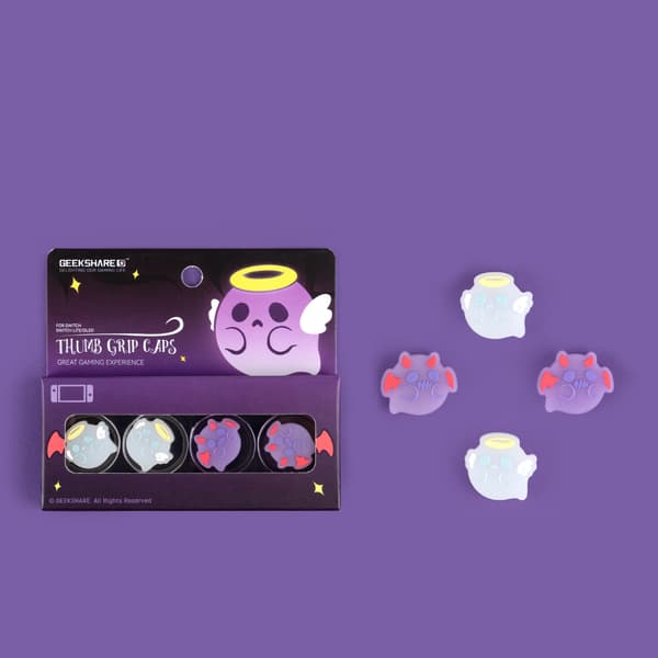 Lysende Engel Ghost Silikone Blødt Thumb Stick Grip Cap Joystick Beskyttelsescover Til Switch OLED NS Lite Joy-con Thumbstick Etui E