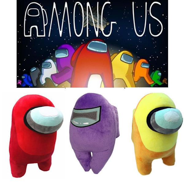 Among Us Plush Toy Fylldocka Plushie  10 Cm Red Röd