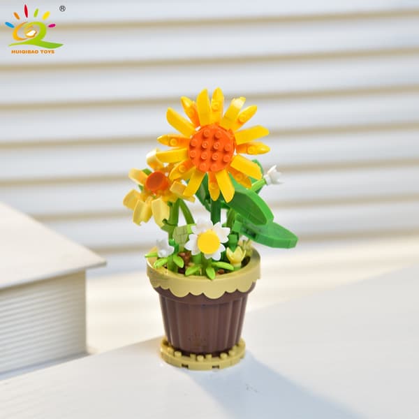 HUIQIBAO MOC Eternal Bouquet Micro Building Blocks - DIY Blomstermodell för heminredning och barn NO.26 with box