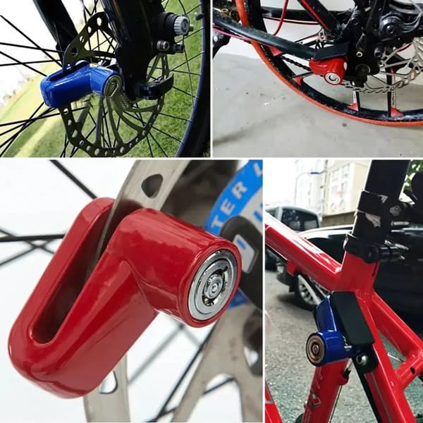 Bärbart stöldskyddande vattentätt ståltrådsskivbromslås för elcykel Red