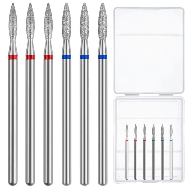 6 stk. neglebor diamantfræsere til manicure SET1