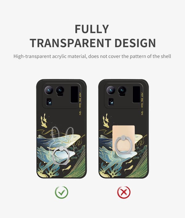 Transparent Fingerring Mobilholder Stativ til iPhone X Samsung Smartphone Bilmontering Star