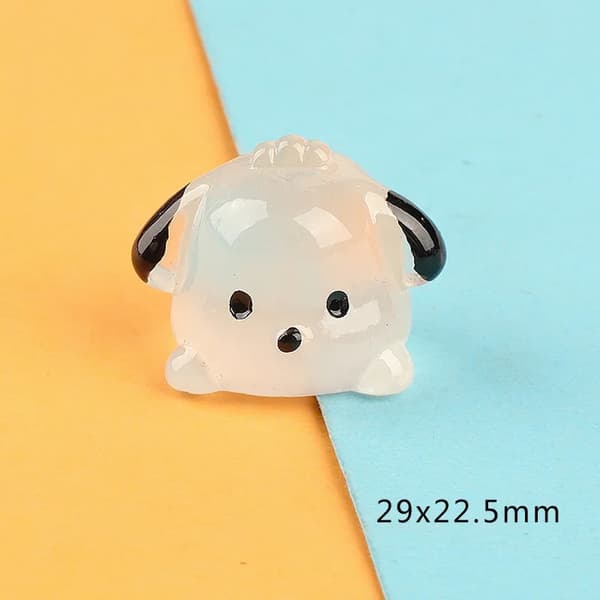 Kawaii Mini Resin 3D dyrefigurer - lysende flatback håndværkstilbehør til gør-det-selv-projekter diy miniature3 Size 1pc