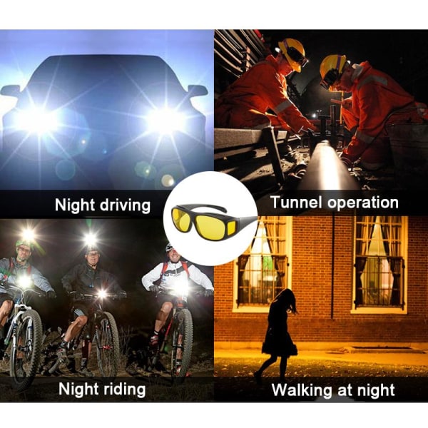 Mörkerglasögon för Bilkörning - Night Vision Glasögon Svart Svart