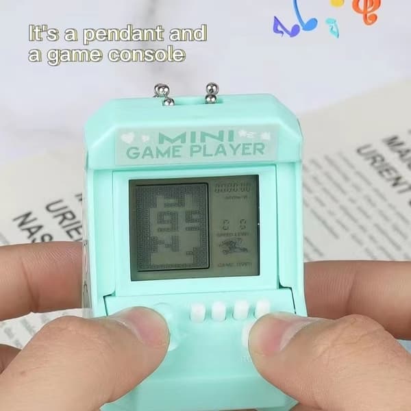Mini Retro spelkonsol med nyckelring - Nostalgisk klassiska spelpresent till husdjur och samlare light green