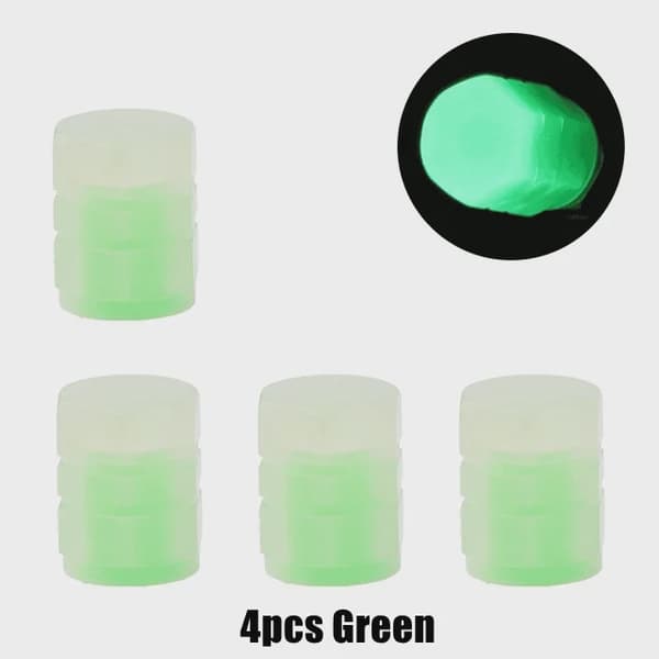 4 stk. motorcykelventilkernefiberdækkapsler lysende scootere elektrisk scootertilbehør green-1pc