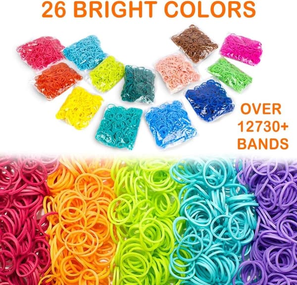 Premium Loom gummibånd genopfyldningssæt til børn - DIY armbåndsfremstillingsgave til børn 600pcs