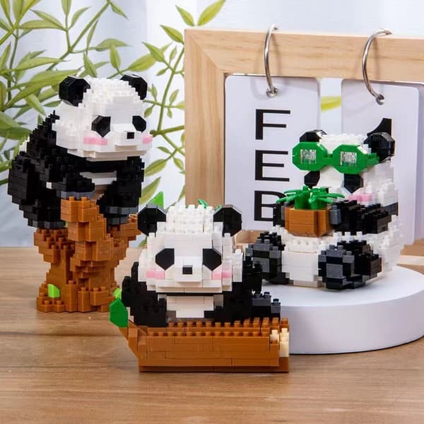 Mini Panda Building Blocks - Söt pedagogisk leksak i stil för barn W1121 Nobox