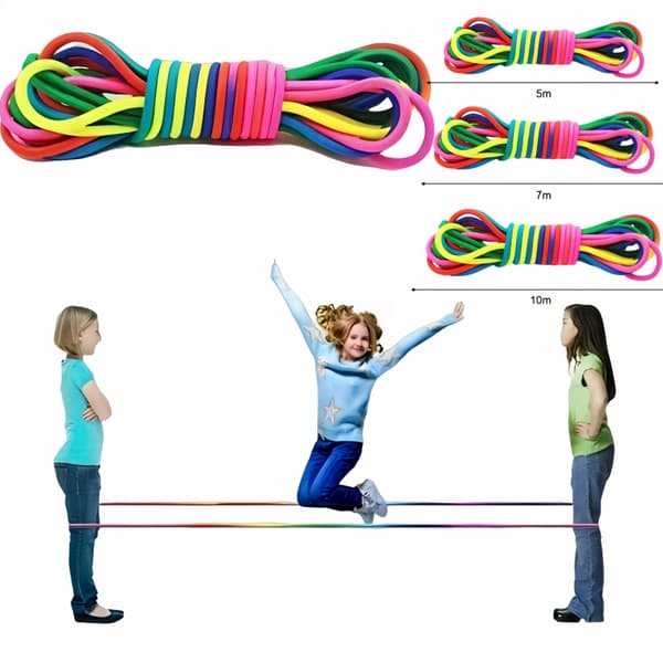 Hopprep för barn - Slitstarkt gummiband hopprep för träning och träning - Nylonleksakspresent 7M