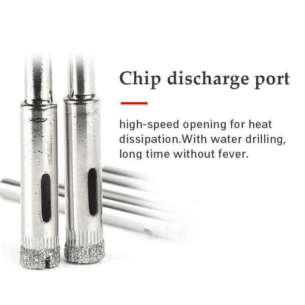 Diamantbelagda borrtillbehör Bits Hålsåg Glas Granitfräs Öppnare Bits Glashålöppnare 5 pcs  6 mm