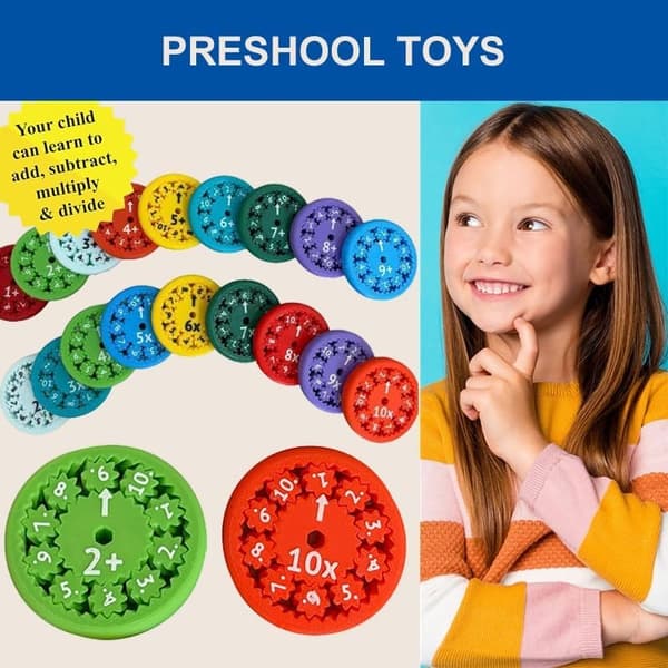 Math Fidget Spinners Montessori Educational Spinning Toys Aritmetiska verktyg Addition Subtraktion Multiplikation Division för barn Add Subtract 9pcs