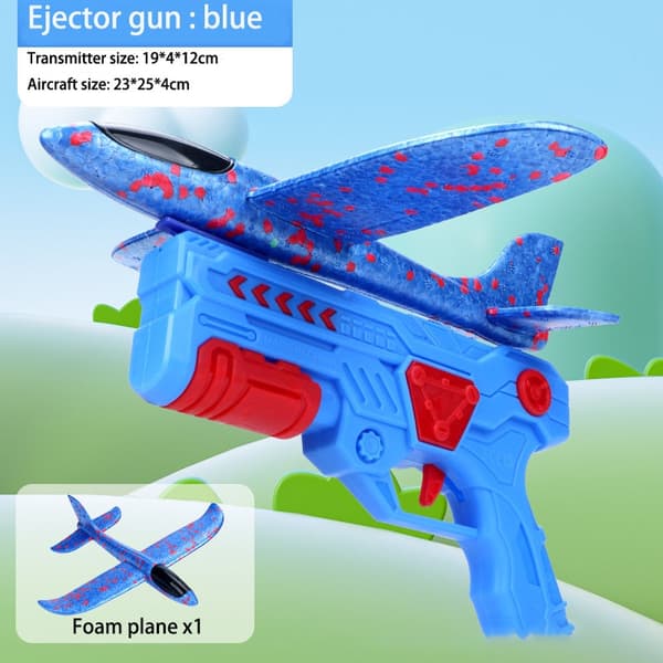 Foam Plane Handheld Shooter för barn - Utomhus flygleksak för pojkar och flickor Blue Gun Random