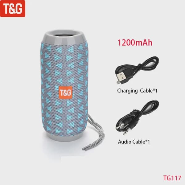 Trådløs bærbar Bluetooth-højttaler Caixa De Som Bluetooth-musikboks til radio FM-subwoofer Blootooth-lyd håndfri Baffe Gray