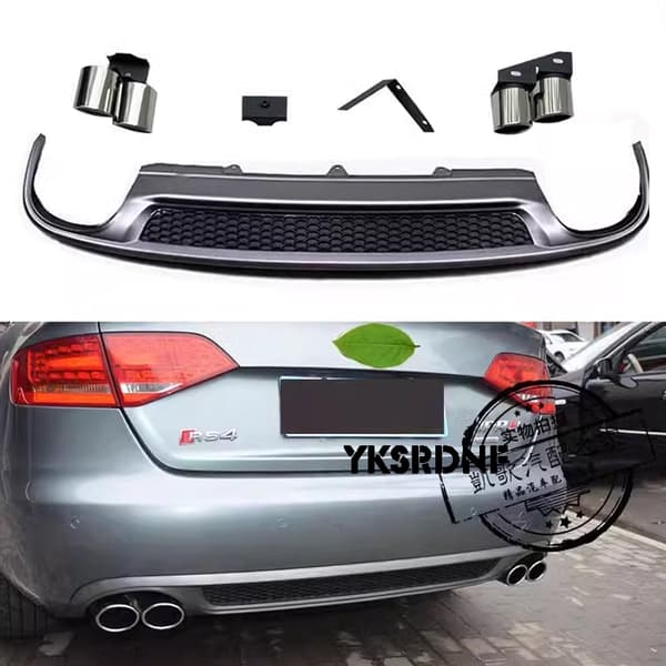 2009 til 2016 PP bagkofanger diffusorlæbe til Audi A4 B8 Standard 4 dørs bagkofanger diffusorlæbe spoilerbeskyttelse 2013-2016 standard