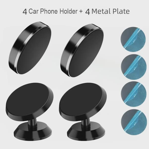 Magnetisk bilhållare universal stativ för iPhone Xiaomi Huawei Samsung instrumentbräda Silver-Rotate