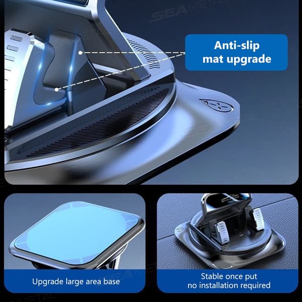SEAMETAL Universal Bilholder Skridsikker Dashboardmontering til Xiaomi iPhone GPS 1pc