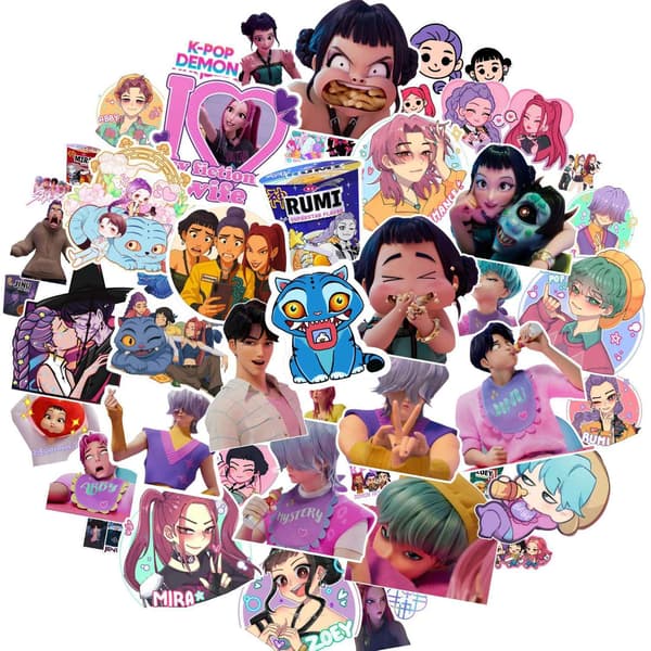 KPop Demon Hunters Waterproof Stickers - 50/61PCS för skateboards, bagage, vattenflaskor, bärbara datorer B-50PCS