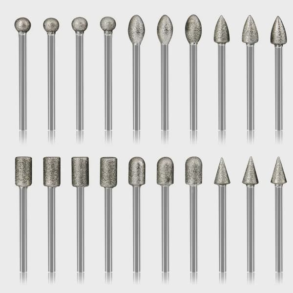20-delte diamantslibehoveder, mini-bit til roterende boremaskine, værktøj, kværne 20 pcs