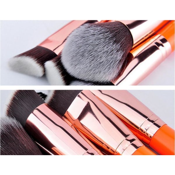 15 professionelle makeup-børster med stilfuld opbevaring Brown 75ab | Brown  | Fyndiq