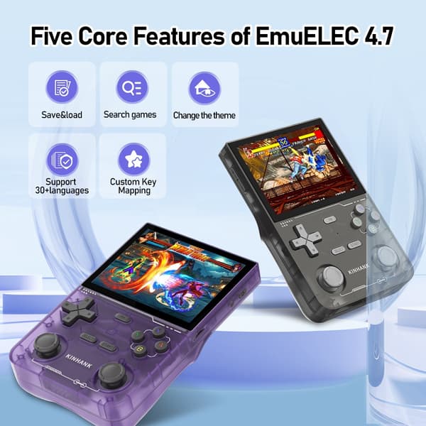 KINHANK Open Source K36 Retro Handheld Video Game Console 16000 Spel för PS1/PSP/DC/N64/SS 500nit 3 Black