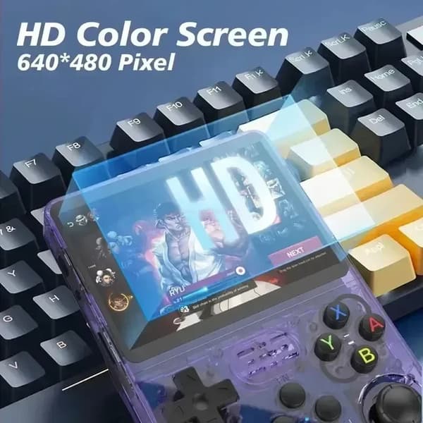 R36S Retro handhållen videospelskonsol Linux System 3,5-tums IPS-skärm Bärbar handhållen 64GB white