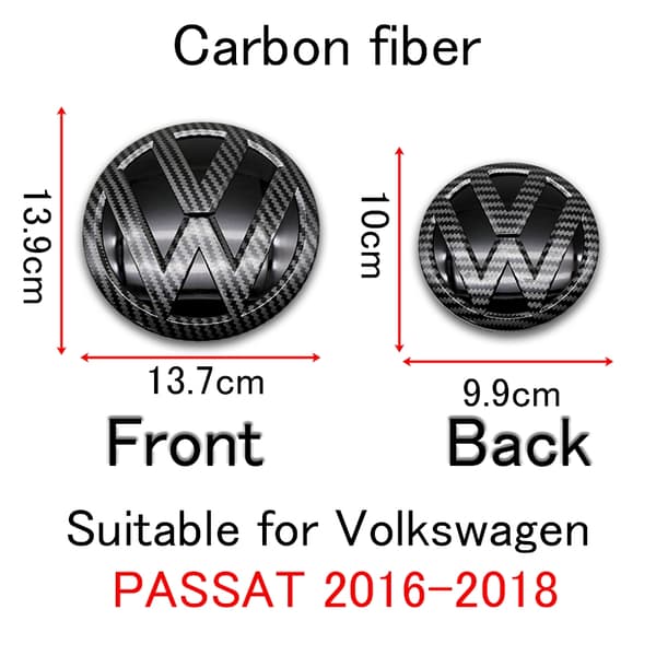 Frontgrill Emblem Huv Bak Billogotyp Bagage Emblem För VW Passat B8 2016 2017 2018 Dekoration Tillbehör Reservdelar Silver 1Pc Front