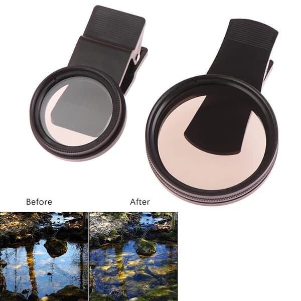 Telefonklips Cirkulær Polariseringsfilter til iPhone Samsung Universal Bærbar Polariseringskameraobjektiv 37MM Professionelt CPL Filterobjektivsæt 37MM