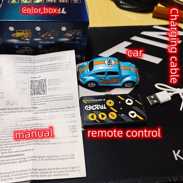 1:64 Speed ​​​​Mini terrängfjärrkontroll Billegering Cool belysning Stötdämpning Bordsdator Tävlingsleksak Liten present yellow