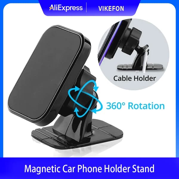 Magnetisk Bilholder Luftventilmontering Universal Dashboard Stander til iPhone Samsung Xiaomi Black