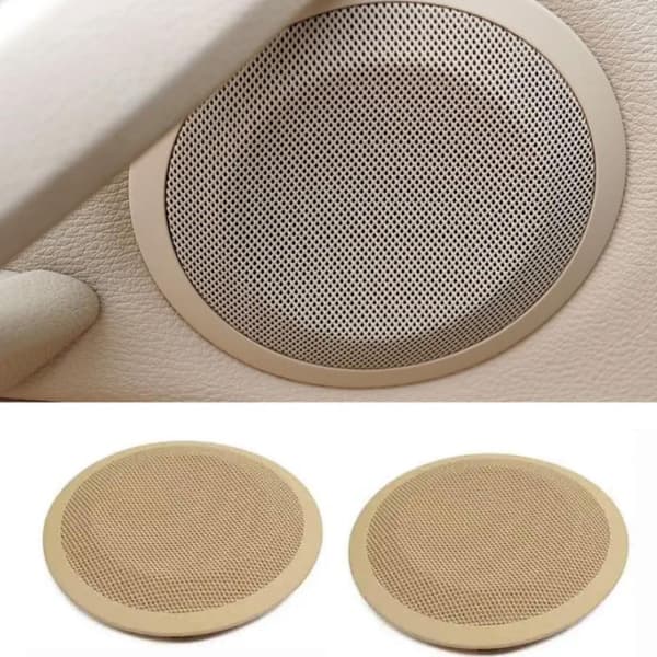 2 st 4,7'' fram-/bakdörr högtalargrillskydd högtalarlist 7144 563 för BMW 3-serie E90 E91 2005-2012 X1 2010-2014 Beige 2pc