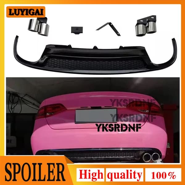2009 til 2016 PP bagkofanger diffusorlæbe til Audi A4 B8 Standard 4 dørs bagkofanger diffusorlæbe spoilerbeskyttelse 2013-2016 standard