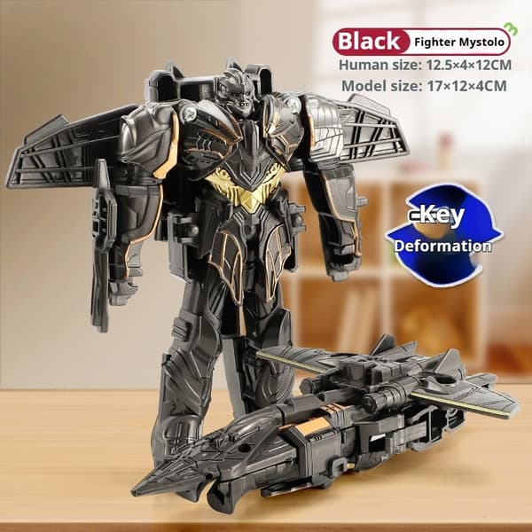 2025 Deformationsbilrobotleksak - enstegstransformerande actionfigur för barn, pusselmodell Black 2