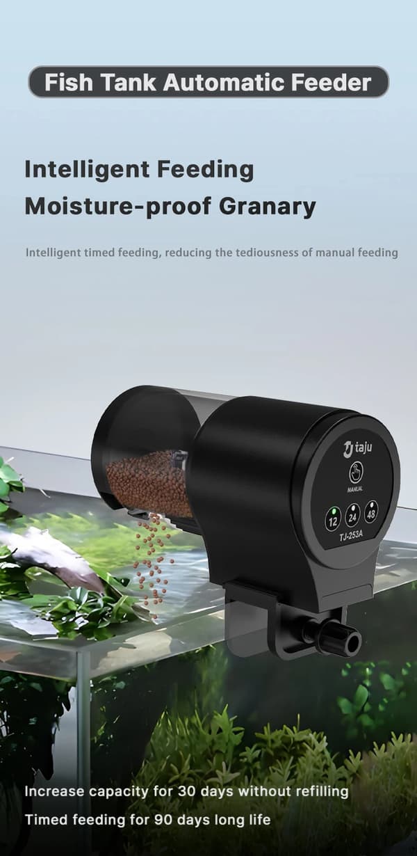 Automatisk fiskefoderautomat med timer IP66 vandtæt automatisk fisketankfoderautomat 100 ml kapacitet til fisk/skildpadder Base upgrade version