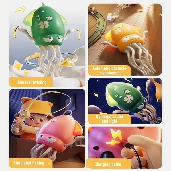 Luminous Dancing Octopus Fidget Toy - Interaktiv stresslindring for børn og voksne Red
