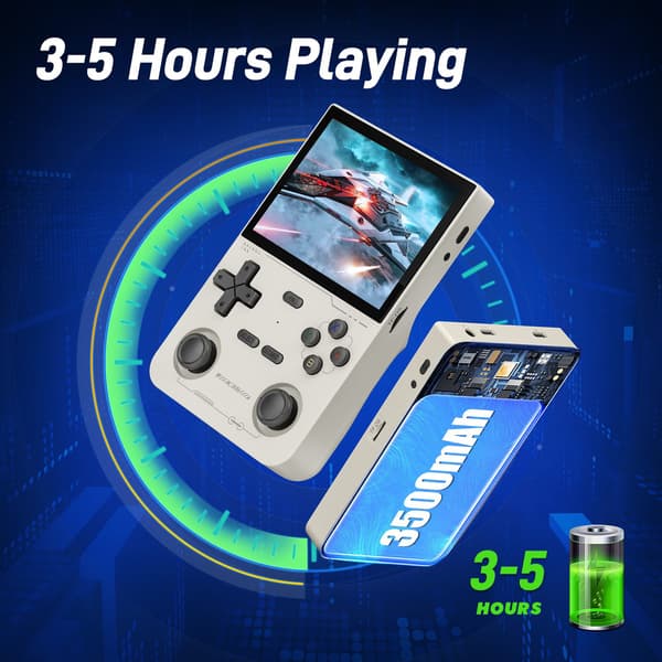 GAMINJA Open Source K36 Retro Handheld Video Game Console 16000 Spel för PS1/PSP/DC/N64/SS 500nit 3 Black